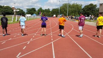 100m start line at Kent School Games